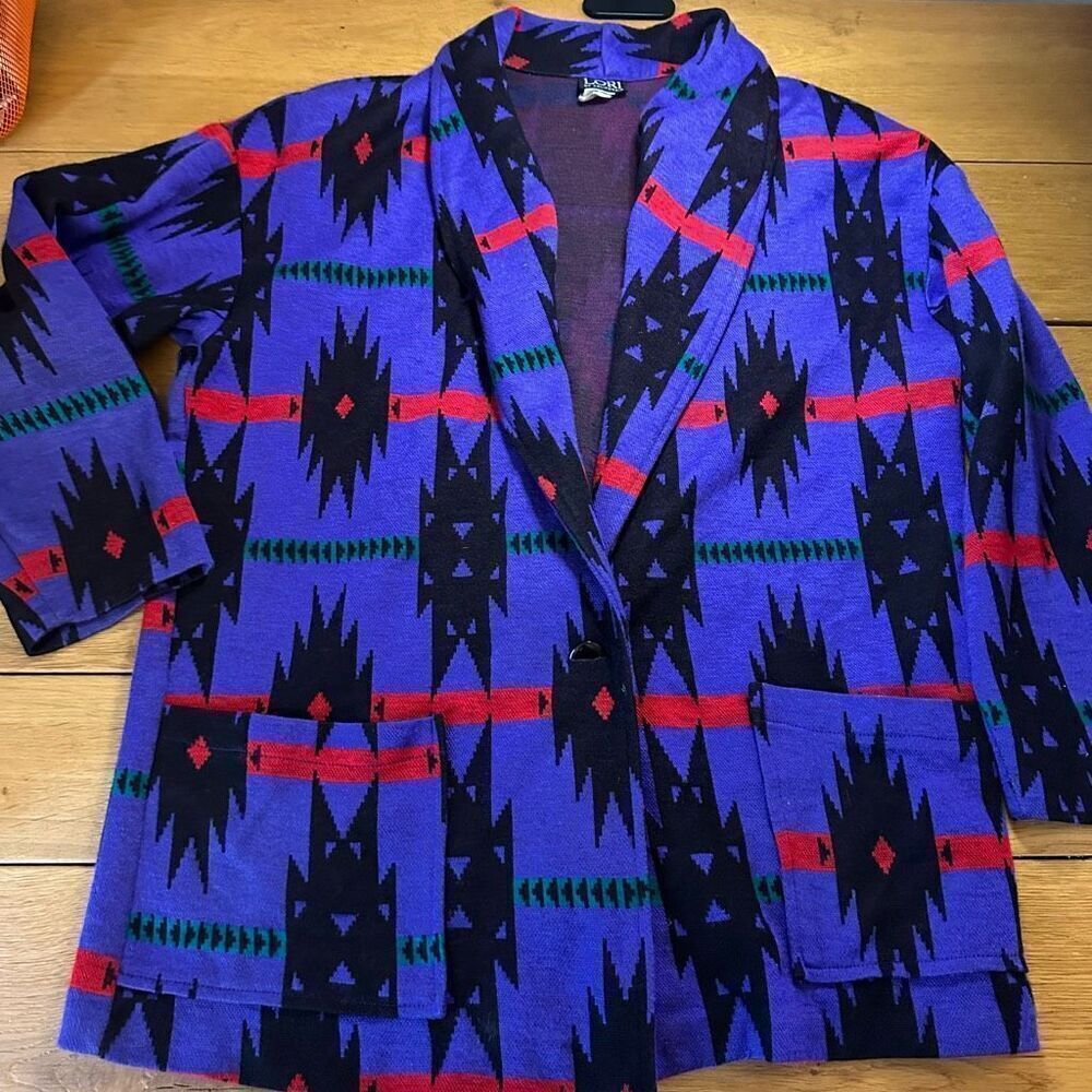 Vintage Aztec Western Lori blazer large made in USA